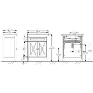Тумба под раковину Opadiris Палермо 00-00006720 Белая матовая